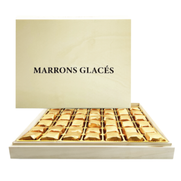 Wooden box 42 Marrons glacés • 840 g • Package box of 5 • BBD 60/90 days