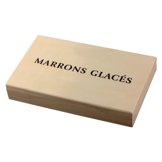 Boîte de 18 Marrons glacés • 360g • Conditionnement par 8 • DDM 60/90 jours