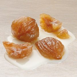 Broken Marrons Glacés or Broken Chestnuts in Syrup – Packed in 5 kg boxes or 600 g and 2.3 kg metal tins
