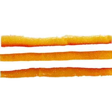 Straight candied orange slivers • packed in strips • 3,3 kg • 34 cm • BBD 12 months